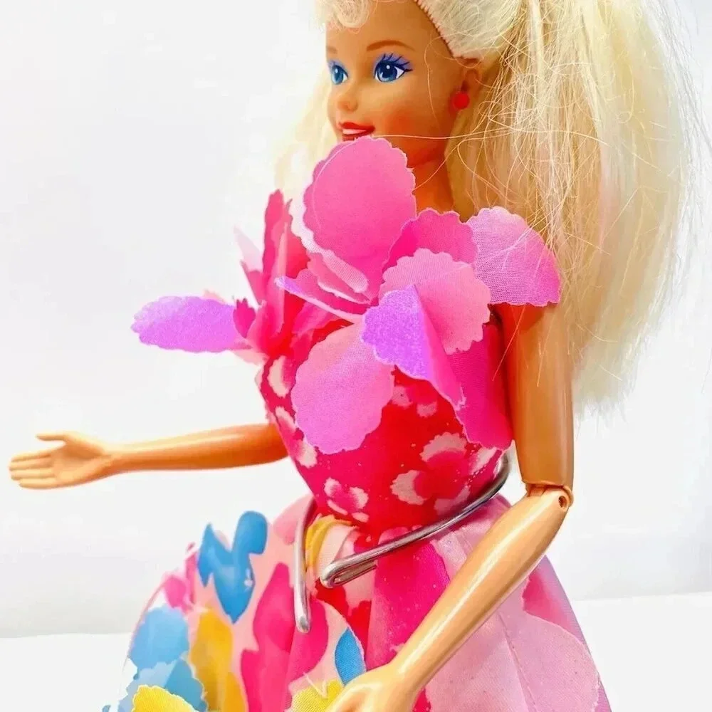 MATTEL BARBIE Doll Blonde Hair Floral Dress Articulated Elbows Knees 12
